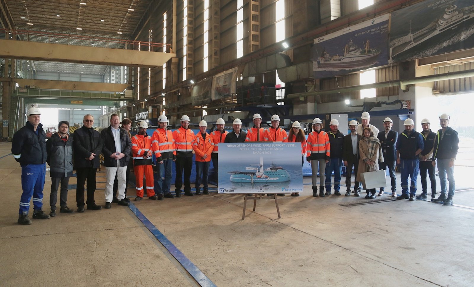 TERSAN TERSANESİ ACTA MARINE İÇİN İNŞA ETTİĞİ SERVİS DESTEK GEMİSİ İÇİN ÇELİK KESTİ