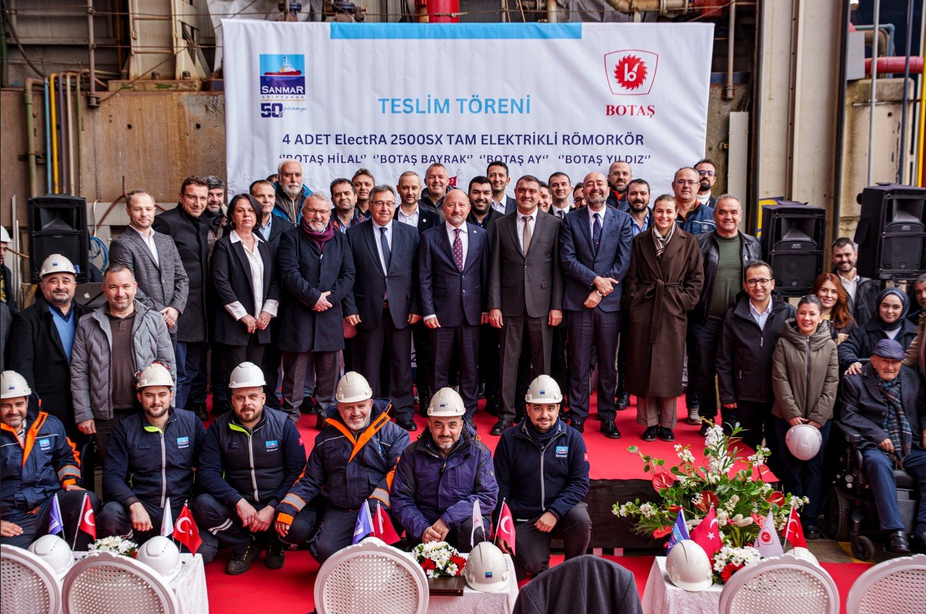 SANMAR, BOTAŞ İçin İnşa Ettiği Dört Tam Elektrikli Römorkörün Teslimatını Gerçekleştirdi