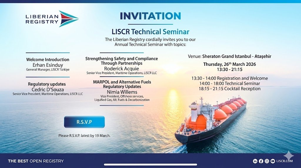 Denizcilik Sektörü İstanbul’da Buluşuyor: LISCR Yıllık Teknik Semineri 26 Mart’ta Gerçekleşecek