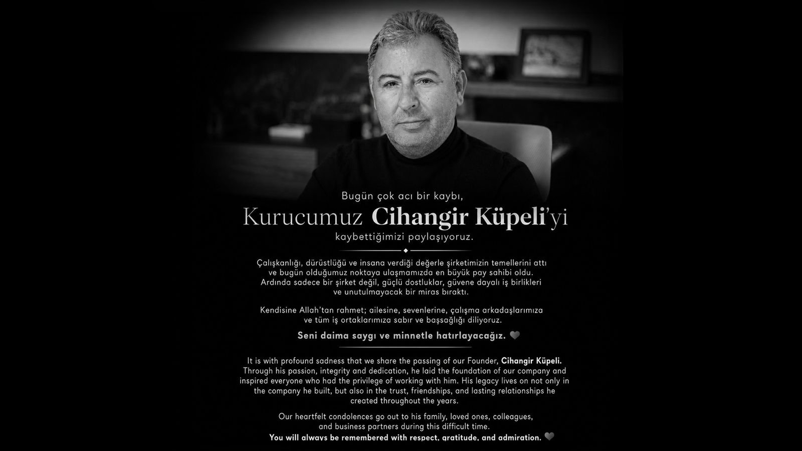 PEGU’nun kurucusu Cihangir Küpeli hayatını kaybetti