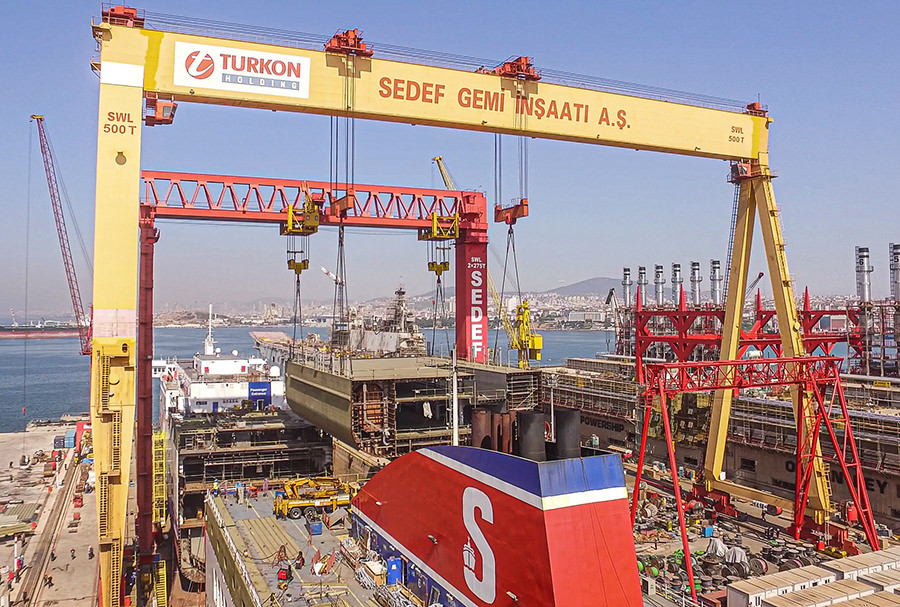 SEDEF TERSANESİ, TÜRKİYE’DEKİ EN AĞIR BLOK KALDIRMAYI GERÇEKLEŞTİRDİ 2 sedefshipyard stenalagan stenalagan1