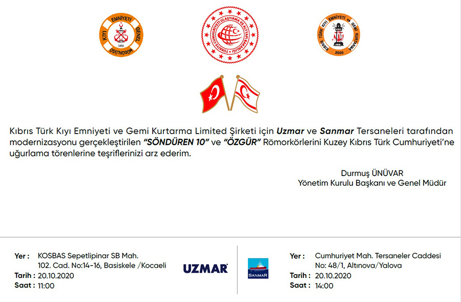 SÖNDÜREN 10 VE ÖZGÜR RÖMORKÖRLERİ KKTC'YE UĞURLANIYOR 2 sanmar uzmar kegm