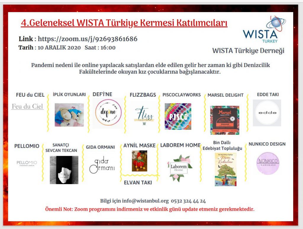 WISTA TÜRKİYE'DEN ONLİNE KERMES 2 wtk