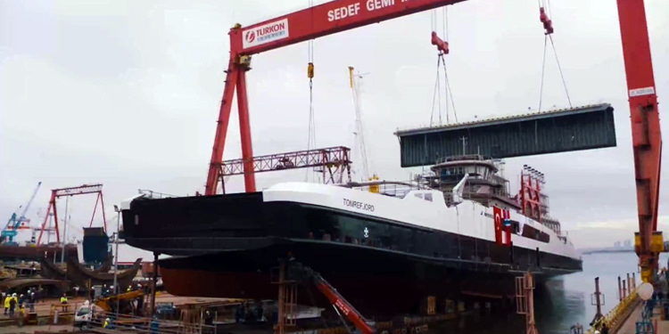 SEDEF TERSANESİ, TOMREFJORD'U SUYA İNDİRDİ 2 sedeftersanesi sedefshipyard tomrefjord shipbuilding electricalferry