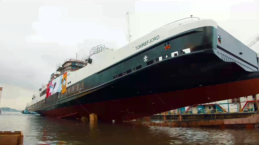 SEDEF TERSANESİ, TOMREFJORD'U SUYA İNDİRDİ 4 sedeftersanesi sedefshipyard tomrefjord shipbuilding electricalferry2